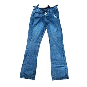 Rye Chasin Blue Flared Buckle Jean Streetwear Mens Medium 32x32